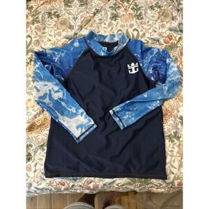 Royal Caribbean Youth Swim Shirt Long Sleeve Blue Unisex Size Large